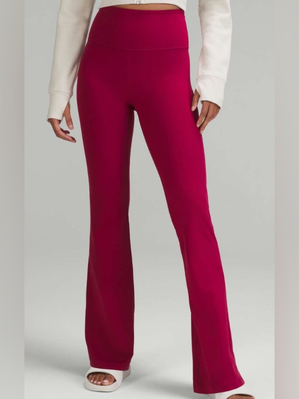 Lululemon Groove Super-High-Rise Flared Pant Nulu in Pomegranate